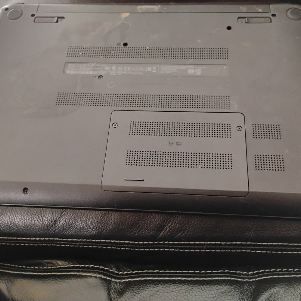 HP Portable Red laptop.